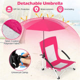 2 Pack Pink Umbrella Chair for Adults with Adjustable ParasolPortable Backpack Beach Chair 62111420