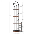 ZUN 4-Tier Corner Bookshelf, Modern Style, Plant Stand with Metal Frame 06981089