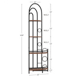 ZUN 4-Tier Corner Bookshelf, Modern Style, Plant Stand with Metal Frame 06981089