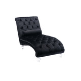 COOMORE Velvet Chaise Lounge Indoor,Button-Tufted Upholstered Chaise Lounge Chair with Pillow for W39538681
