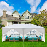 10'x20' Outdoor Party Tent with 6 Removable Sidewalls, Waterproof Canopy Patio Wedding Gazebo, White 40291651