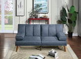 Navy Color Polyfiber Adjustable Chaise Bed Living Room Solid wood Legs Plush Couch HS00F8518-ID-AHD