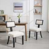 ZUN Heng Ming T back dining chair, with rivet decoration adjustment mat, suitable for dining room, W212132046