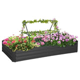 ZUN 6' x 3' Raised Garden Bed with Support Rod, Black Planter Box 31493632