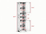 70" Narrow Tall Bathroom Storage Cabinet, Slim Freestanding Design with Adjustable & Open Shelves 28505505