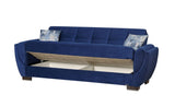 PrimeNest SkyHaven Collection Upholstered Convertible Sofabed with Storage, Blue Microfiber B030P286498