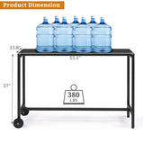 ZUN 55" Outdoor Bar Table with Wheels, Rectangle Narrow Counter Height Table, Ideal Bar Height Table for 08317039