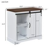 ZUN Bathroom Storage Cabinet, Freestanding Accent Cabinet, Sliding Barn Door, Thick Top, Adjustable WF287852AAK