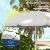 ZUN Outdoor beach umbrella-Cream White （Prohibited by WalMart） 25056736