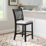 Casual Seating Black Finish Chairs Set of 2 Rubberwood Transitional Slatted Back Design Dining Room W2170140356