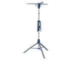 Space-Saving 2-Tier Steel Tripod Hanging Clothes Drying Rack, Blue/Silver 19496175