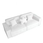 ZUN White, Velvet cloth Modern Indoor Sofa With Three Pillows, 93.50"*35.23"*30.70" 24363822