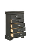 ZUN Modern 5 Drawers Chest made with Wood in Gray 733569277797