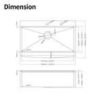 ZUN 33x22x10"Farmhouse Apron Single Bowl Stainless Steel Kitchen Sink with Workstation W2898P228904