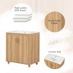 ZUN 30" Bathroom Vanity with Sink Combo, Multi-functional Bathroom Cabinet with Doors and Drawer, MDF WF319484AAG