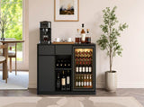 51.2" Modern Fluted Bar Cabinet with Fridge Compartment 88982162