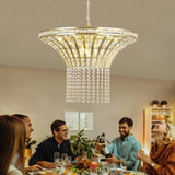 ZUN (Same as W1340120181/L5021) 8-Light 23.6" Wide Crystal Waterfall Chandelier (Bulb Not Included) W1340P189414