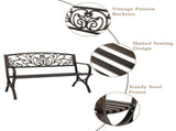 50in Butterfly Back Cross Feet Bronze Iron Bench 83878170