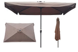 ZUN 10 x 6.5ft Rectangular Patio Umbrella Outdoor Market Umbrellas with Crank and Push Button Tilt for W65627941