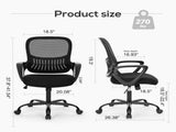 Desk Chair with Ergonomic Lumbar Support for Home, Office, Bedroom, 250lbs, Black 89684639