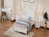 Full Size Wood Platform Bed Frame,Retro Style Platform Bed with Wooden Slat Support,White 43376167