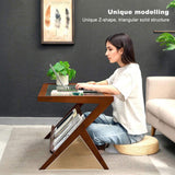 Rattan Coffee Tables for Living Room, Mid Century Modern Coffee Table with Glass Top, Large Boho 88933326