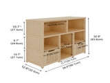 Bamboo 8 Cube Book Shelf,Kids Bookshelf with 2 Drawers ,Modern Open Storage Organizer,Display W2207P504620