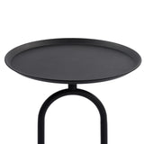 Lantern-shaped Metal End Table, Small Round Side Table, Modern Coffee Drink Cocktail Table, Small W2664P232831