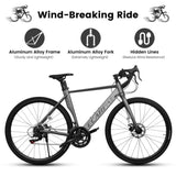 ZUN A28315-GRAY Mountain Bike , Fixed Forks, Steel Frame Disc-Brake for Men Women Mens Bicycle Adlut Bik W1856P189964