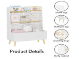 Kids Bookshelf, Book and Magazine Rack, Book Organizer, toy Storage Cabinet Organizer, White 50096524