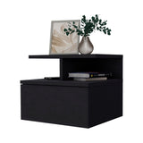 ZUN Augusta Floating Nightstand with 2-Tier Shelf and 1-Drawer B128P148862