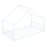 Twin Size Metal House Bed, White MF305886AAK