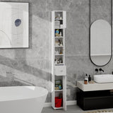 ZUN Tall Slim Bathroom Storage Cabinet, 71" Freestanding Bathroom Cabinet with 1 Drawer, 2 Doors and 4 W282P154459