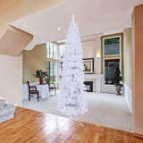 7.5FT White Slim Artificial Christmas Tree Includes Foldable Metal Stand--Not support self-pick up 03440975