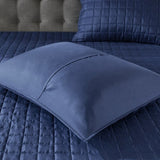 8 Piece Comforter and Quilt Set Collection Navy Full/Queen B03597092