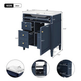 30'' Bathroom Vanity with Top Sink, Modern Bathroom Storage Cabinet with 2 Drawers and a Tip-out N710P206904C