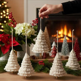6PCS Set Christmas Tree Ornaments 4.3x7.5" Fringe Tassels Tree Shaped Hanging Decor Holiday Assorted 42253158