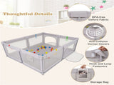 Portable Baby Play Yard - 73"x61.5"x27", Breathable Mesh, 50 Ocean Balls & Carry Bag 83923189