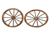 2pcs 30-Inch Old Western Style Garden Art Wall Decor Wooden Wagon Wheel Brown 42415001
