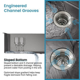 Stainless Steel Kitchen Sink, 30x19 Single Bowl, Undermount Handmade Sink in Black, with Cutting T3177P296195