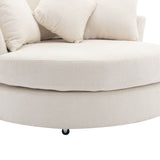 Orisfur. 360&deg Swivel Accent Barrel with Storage Ottoman & 4 Pillows, Modern Chenille Leisure WF323718AAA