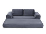 2-in-1 Folding Convertible Sofa Bed, Modern Corduroy Sleeper Couch with 2*pillows, Futon Modular W1117P415684