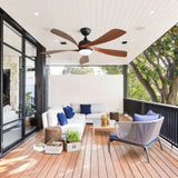 52 Inch Indoor Ceiling Fan With 3 Color Dimmable 5 ABS Blades Remote Control Reversible DC Motor W934P187537