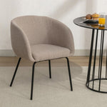 ZUN 039-Set of 1 Fabric Dining Chair With Black Metal Legs,Light Coffee 25389697