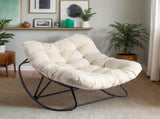 Outdoor Rocking Chair, Oversized Patio Papasan Rocker, Comfy Reading Lounge Chair 45568982