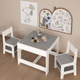 Kids Table and Chair Set, 3 in 1 Wooden Activity Table with Storage Drawer for Toddlers Drawing, 99413075