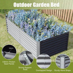 ZUN 8x4x2 ft Galvanized Raised Garden Bed, Outdoor Planter Garden Boxes Large Metal Planter Box for W1859P198002