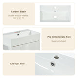 ZUN 21.6" white Bathroom vanity, Combo Cabinet, Bathroom Storage Cabinet, Single Ceramic Sink, Right 79483389