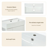 ZUN 21.6" white Bathroom vanity, Combo Cabinet, Bathroom Storage Cabinet, Single Ceramic Sink, Left side 26996276