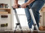 6-Step Folding Aluminum Ladder, 330 lbs Capacity, Lightweight with Anti-Slip Steps & Handrail 19895040